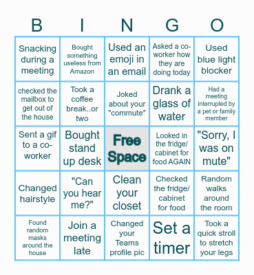 WFH Bingo Card