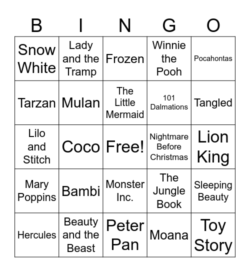 MUSIC BINGO Card