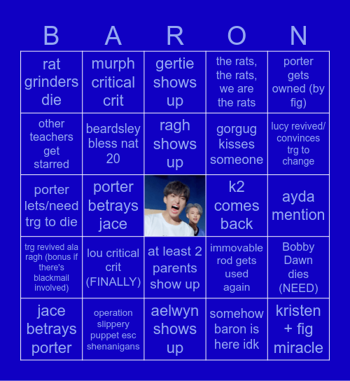Baron bingo bpart btwo Bingo Card