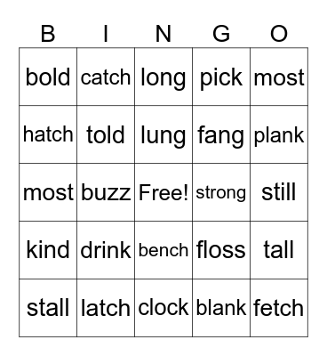 Walk-To-Learn Spelling Rule Bingo Card