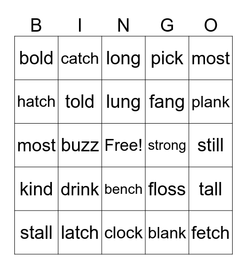 Walk-To-Learn Spelling Rule Bingo Card