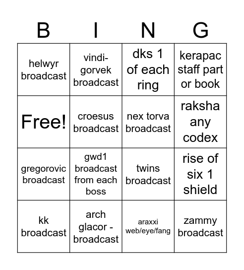 rs3 bingo Card