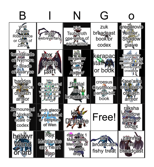 rs3 bingo Card