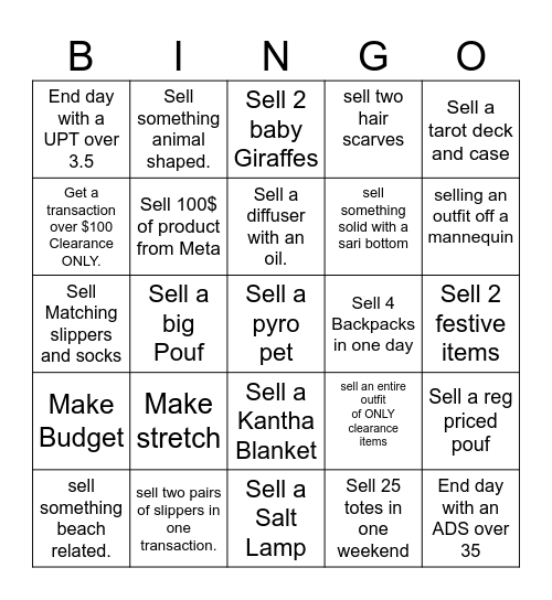 5/17/24-5/19/24 Bingo Card