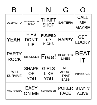 POP BINGO Card