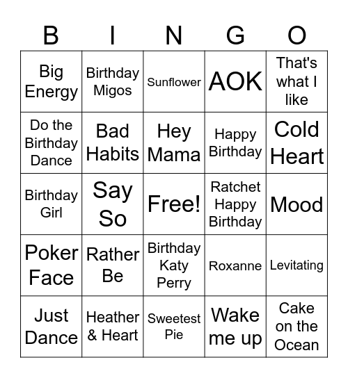 New POP Bingo Card