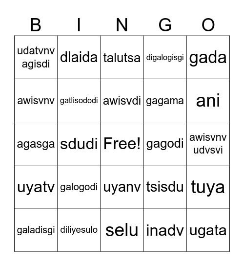 AGEYI DIKANEISDI Bingo Card