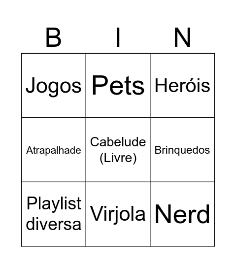 Bingroza Bingo Card