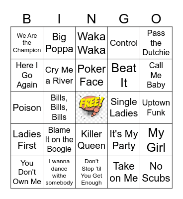 Decades Day Bingo Card