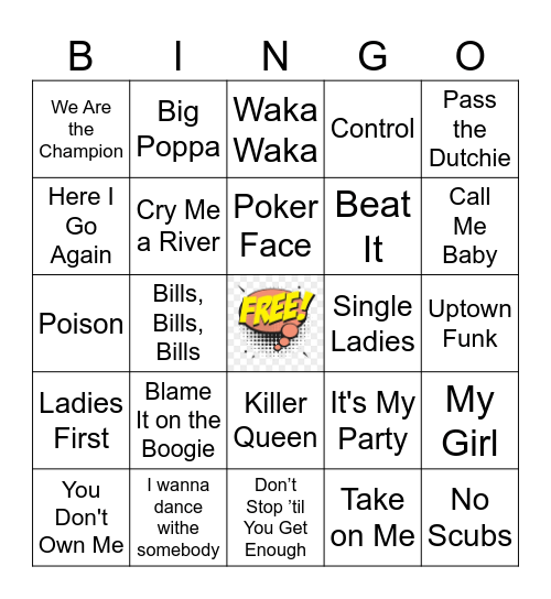 Decades Day Bingo Card