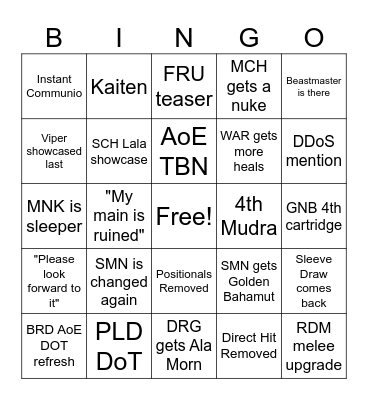 Lili's Liveletter Bingo Card