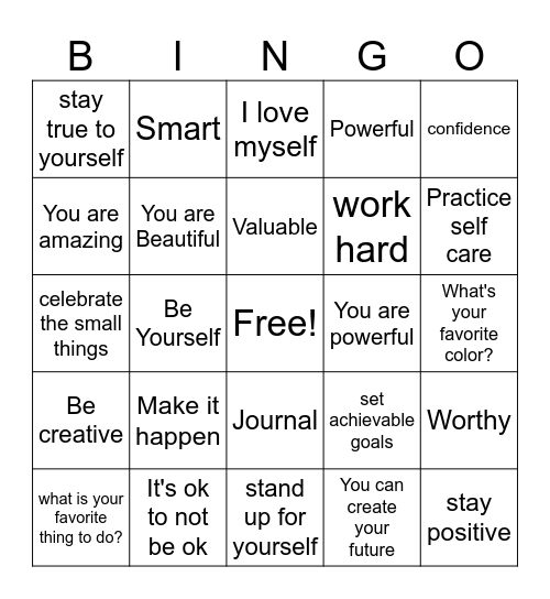 Art & Conversation Bingo Card