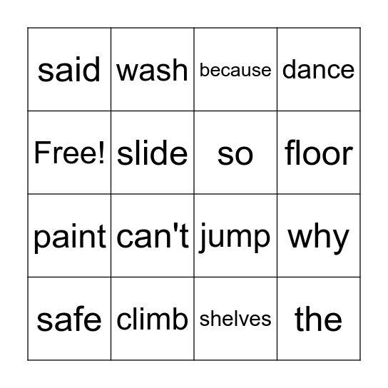 Why Can't I? Bingo Card