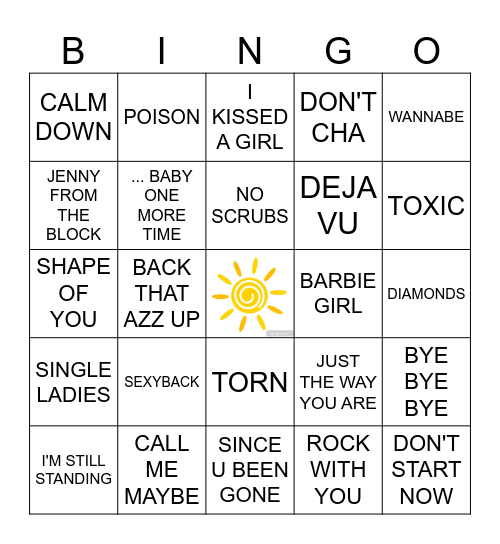 BINGO POP Bingo Card