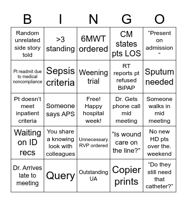 IDT Bingo Card