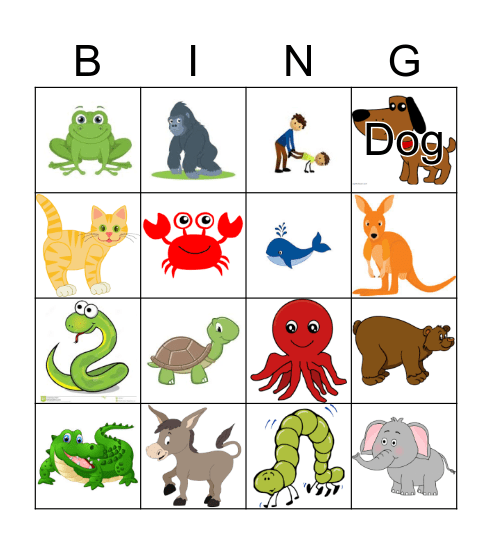 Animal Walk Bingo Card