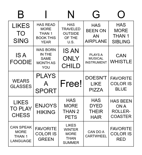 FIND SOMEONE WHO... Bingo Card