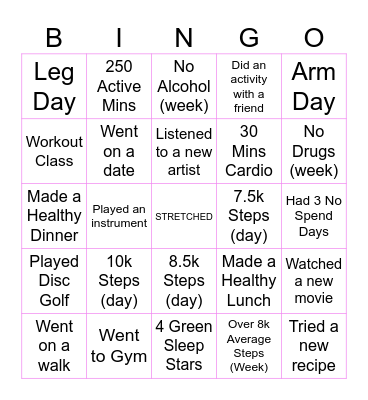 STAR'S HOT GIRL BINGO Card