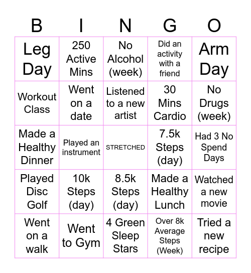 STAR'S HOT GIRL BINGO Card