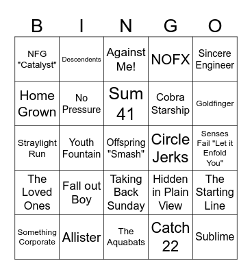 RIOT FEST! Bingo Card