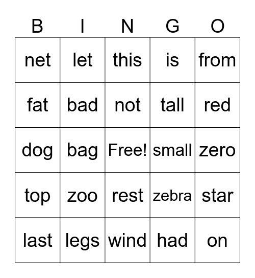 Epic Unit 4 Bingo Card