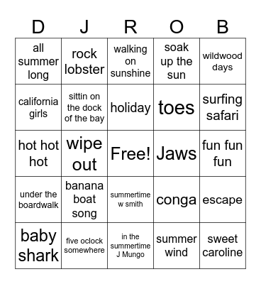 Summer 24 Bingo Card