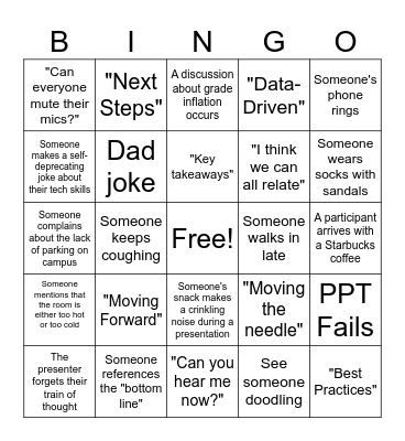 Spring Inservice Bingo Card