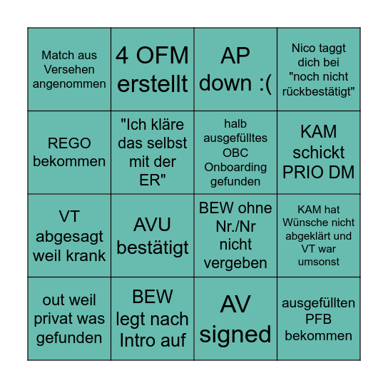 SpaceCEM BINGO <3 Bingo Card