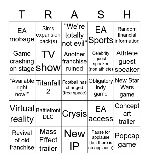 EA Bingo Card