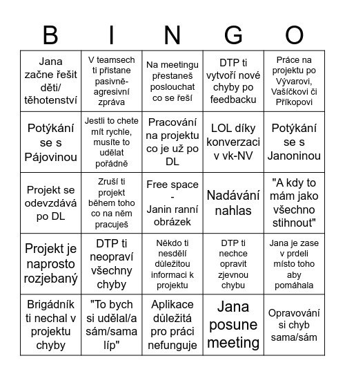 QA Bingo Card