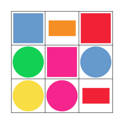 Shapes Bingo Card