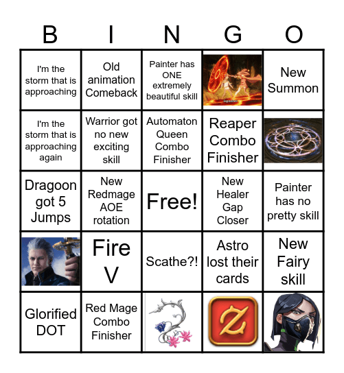 FF 14 Skill Trailer Bingo Card