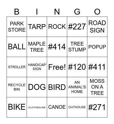 CAMPING Bingo Card