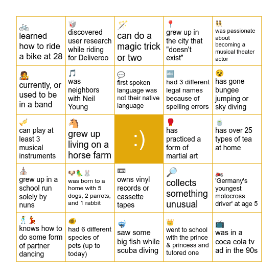 X Design BINGO Card