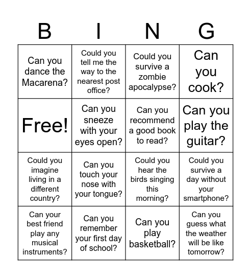 MASTER 5C/ CAN COULD Bingo Card