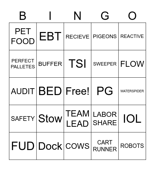 AMAZON BINGO Card