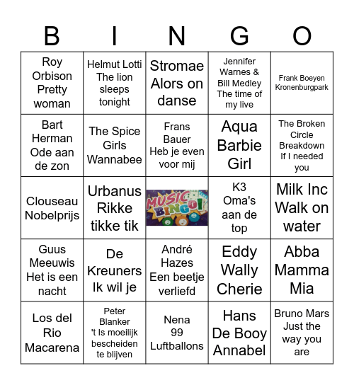 Wij halen alles uit onze platenkast! Bingo Card