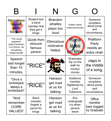 Graduation BINGO!!!!! Bingo Card