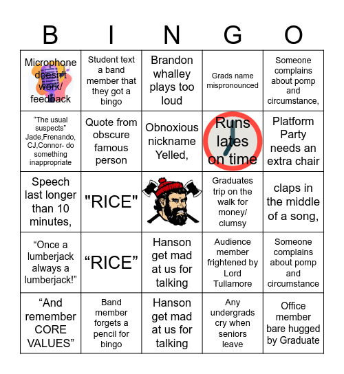 Graduation BINGO!!!!! Bingo Card