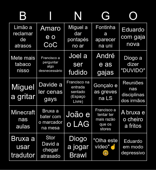 BINGO IPLUSO Bingo Card