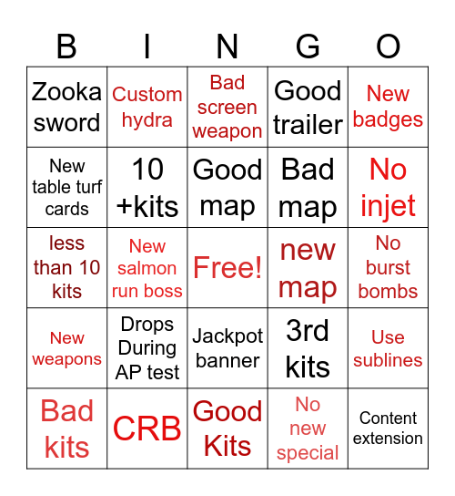 Trailer Bingo Card