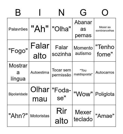 LEÇA BINGOOO Bingo Card