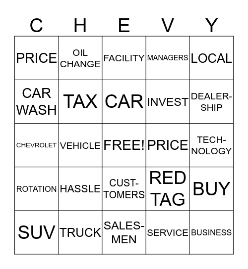 NO HASSLE BINGO Card