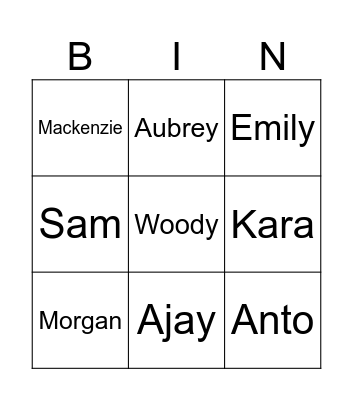 Get to know KWR Bingo Card