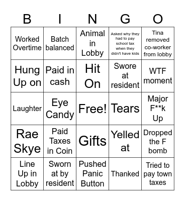 TAX SEASON Bingo Card