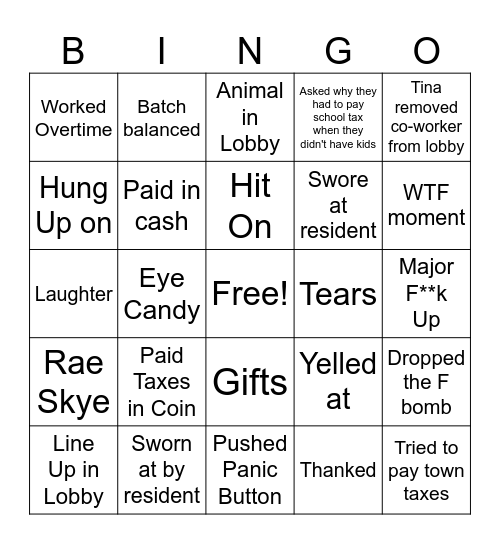 TAX SEASON Bingo Card