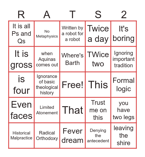AT trial Bingo Card
