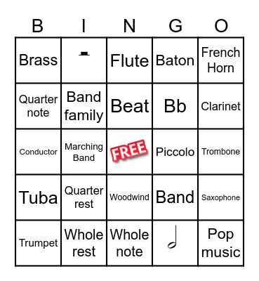 Band Bingo! Bingo Card