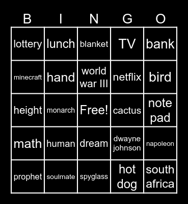 Infinite Craft Bingo Card