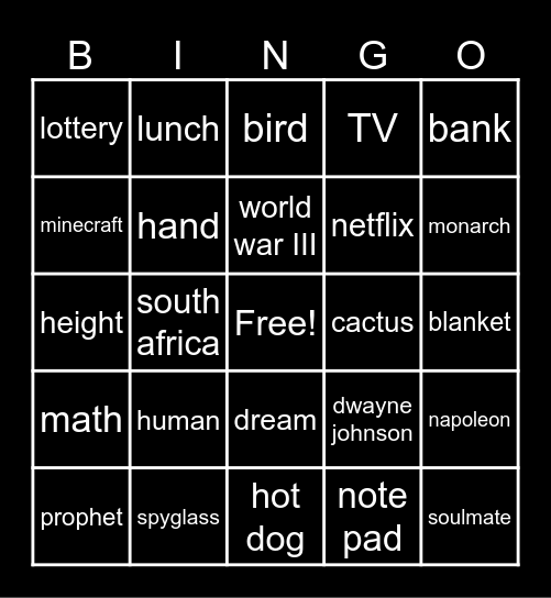 Infinite Craft Bingo Card